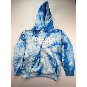 Barstool Sports Call Her Daddy Tie Dye Hoodie Womens Size Small Blue White